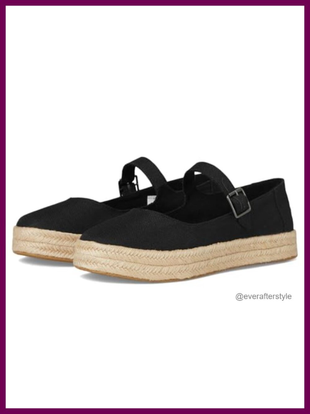 Canvas Mary Jane Flatform Espadrilles with Buckle